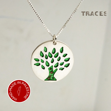 Load image into Gallery viewer, Silver Olive Tree Pendant Necklace