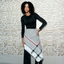 Load image into Gallery viewer, Mini Keffiyeh Black & White Makateeb (Messages) By SEP