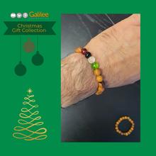Load image into Gallery viewer, Unisex Palestine-coloured 100% Olive Wood bracelet in medium size