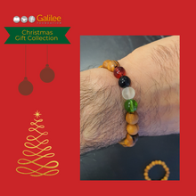 Load image into Gallery viewer, Unisex Palestine-coloured 100% Olive Wood bracelet in medium size