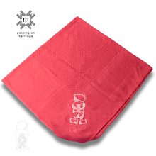 Load image into Gallery viewer, Red Keffiyeh scarf with Hand-Embroidered Handala Design