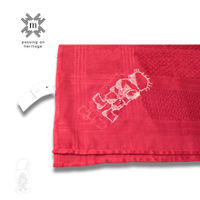 Load image into Gallery viewer, Red Keffiyeh scarf with Hand-Embroidered Handala Design