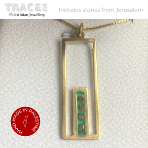 Gold-plated Silver Jerusalem Gate Pendant Necklace