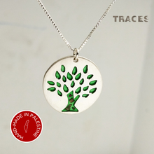 Load image into Gallery viewer, Silver Olive Tree Pendant Necklace
