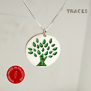 Silver Olive Tree Pendant Necklace