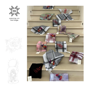 Keffiyeh Scarf with Hand-Embroidered Handala Design