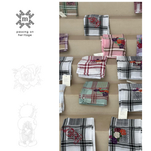 Load image into Gallery viewer, Keffiyeh Scarf with Hand-Embroidered Floral Design
